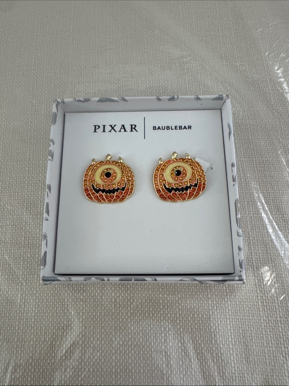 BaubleBar x Pixar Gold and Orange Pumpkin Stud Earrings